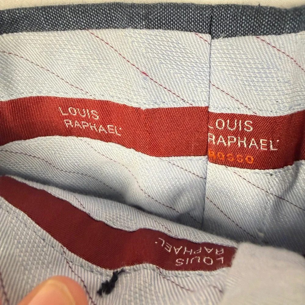 Louis Raphael Linen Blend Navy Blue Chinos Dress Pants 38x30 Business Casual